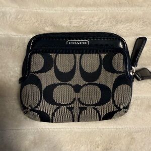 Coach Black and signature canvas print wallet